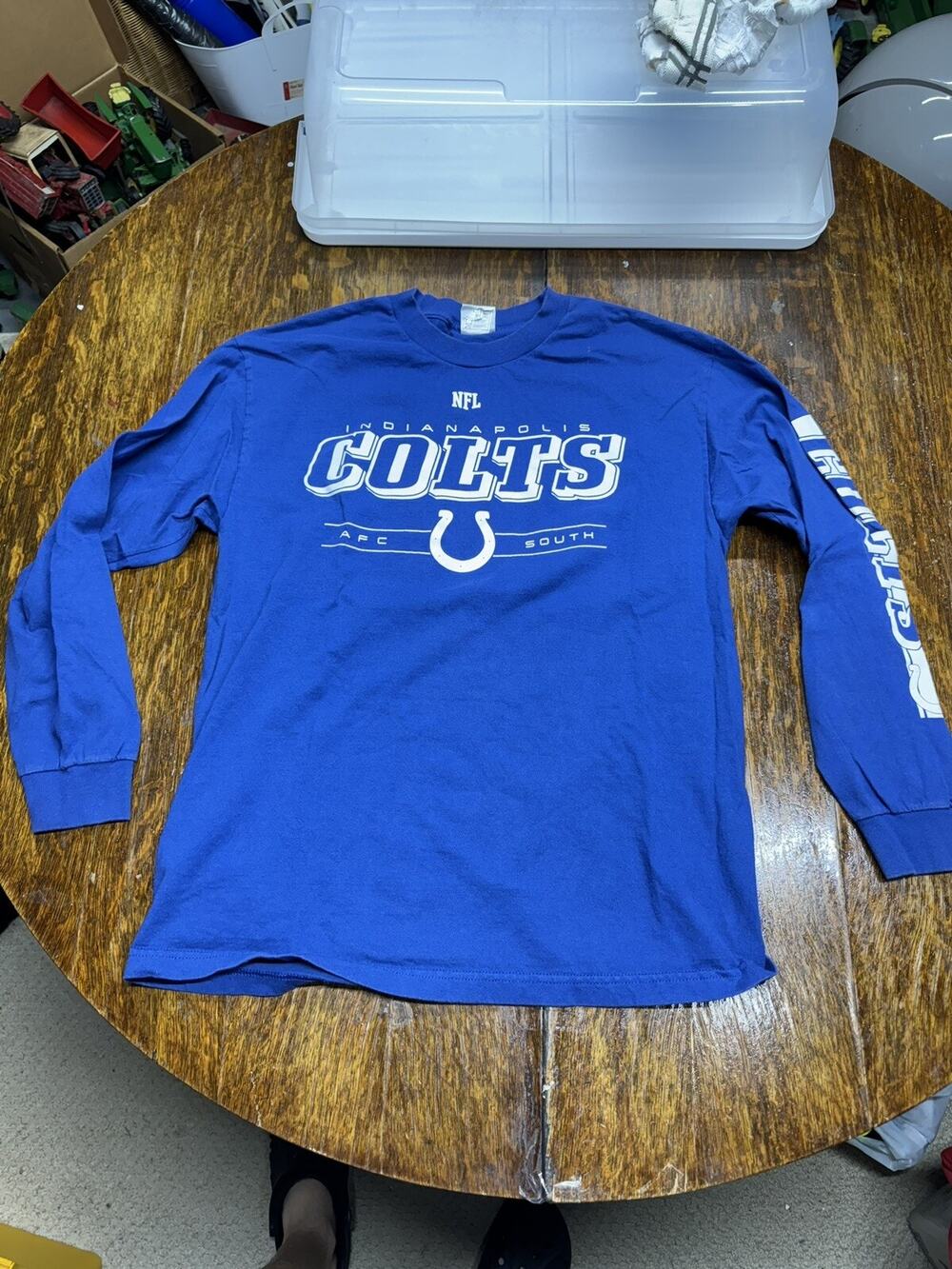 Vintage Reebok Mens NFL Indianapolis Colts Long Sleeve T-Shirt Sweatshirt L